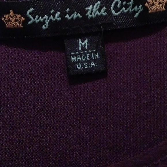 SOLD SOLD SOLD Suzie in the City Purple Blouse Medium - Picture 3 of 16
